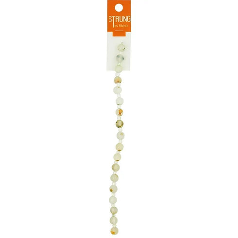 8mm Round Natural Stone & Seed Strung Beads